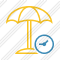 Beach Umbrella Clock Icon