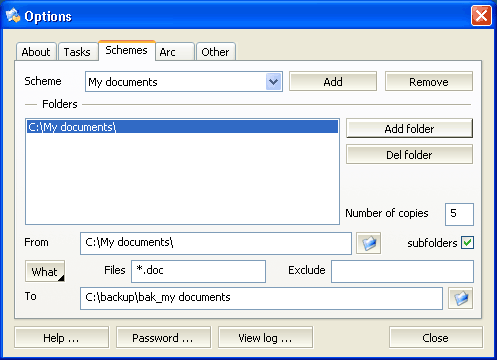 Screenshot of AWbackup 3.0.2