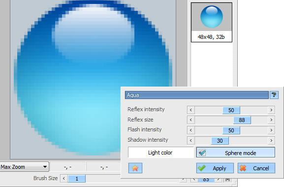 AWicons Pro: Icon editor: Aqua effect