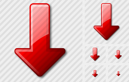 Arrow Down Red Icon