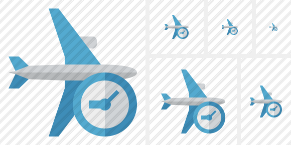 Icone Airplane Horizontal Clock