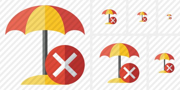 Beach Umbrella Cancel Icon