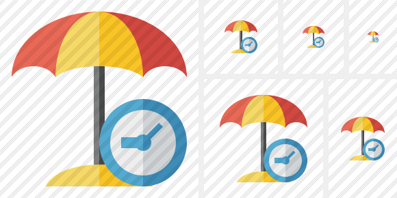 Icone Beach Umbrella Clock