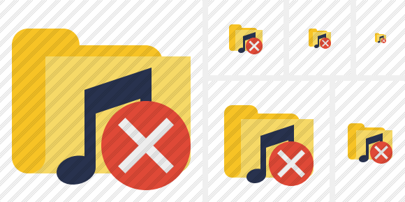 Icone Folder Music Cancel