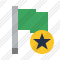 Flag Green Star Icon