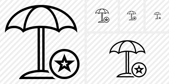 Beach Umbrella Star Icon