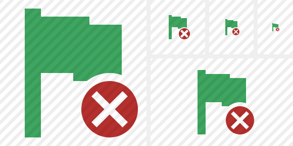 Flag Green Cancel Icon