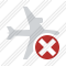 Airplane Horizontal Cancel Icon