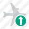 Airplane Horizontal Upload Icon