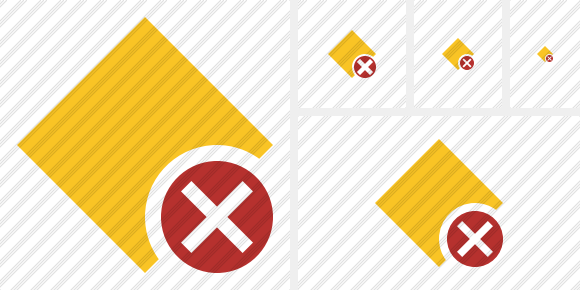 Rhombus Yellow Cancel Icon