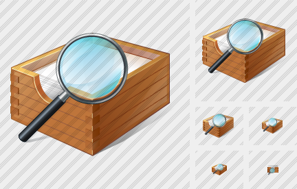 Paper Box Search2 Icon