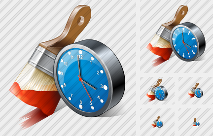 Icone Pennello Grande Vernice Orologio