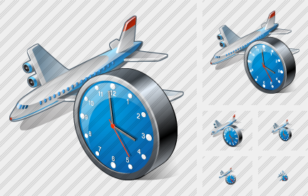 Icone Airplane Clock