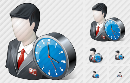 Business User Clock Icon
