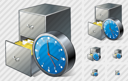Icone Document Box Clock