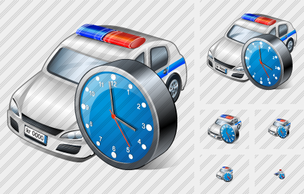 Police Car Clock Icon