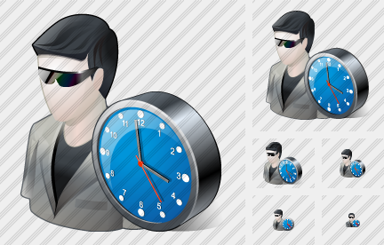User Sun Glasses Clock Icon