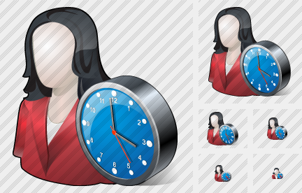 Icone User Woman Clock