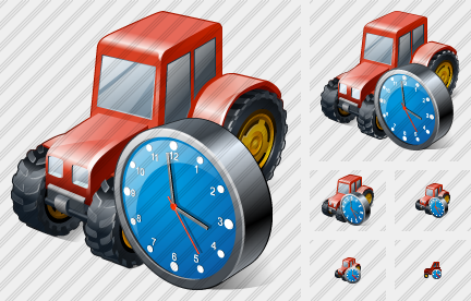 Icone Wheeled Tractor Clock