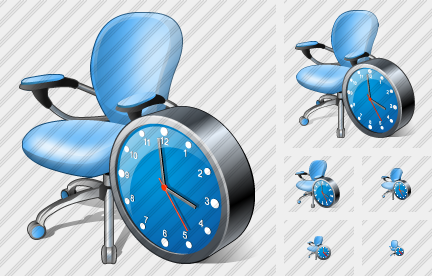 Office Chair Clock Icon