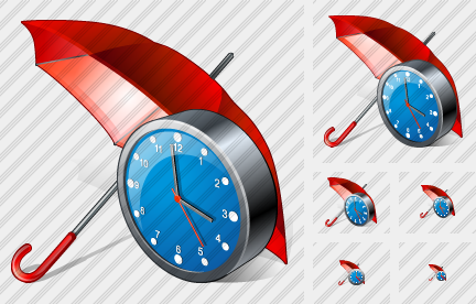 Umbrella Clock Icon
