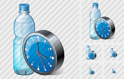 Water Bottle Clock Icon