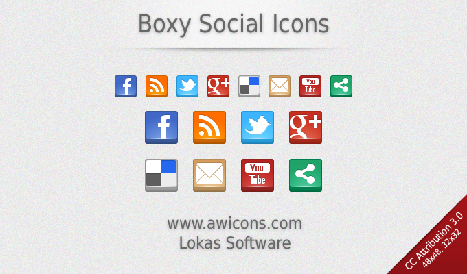 Boxy Social Icons