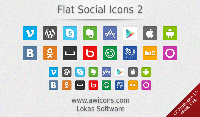 Flat Social Icons