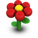 Red Daisy Icon icon