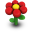 Red Daisy Icon 32px png