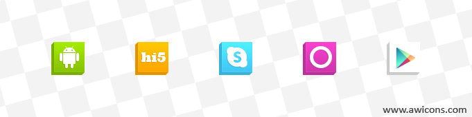 Isometric Social Media Icons 2