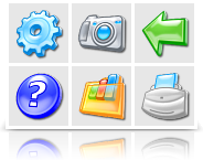 Stock di icone: 3D Aqua Icons