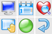 Stock icons: XP Aqua Icons