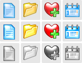 Stock icons: XP Aqua Icons