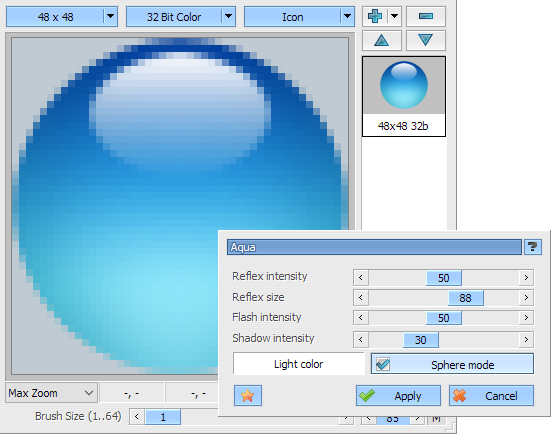 AWicons Pro: Icon editor: Aqua effect