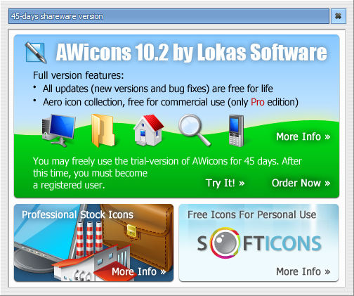 AWicons Pro: Icon editor: Splash window
