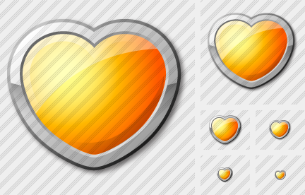 Heart Yellow Icon