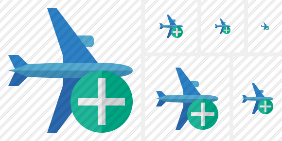 Airplane Horizontal 2 Add Icon