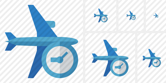 Airplane Horizontal 2 Clock Icon