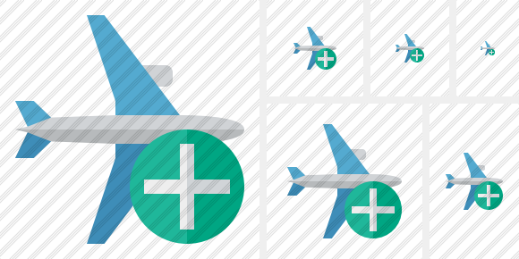 Airplane Horizontal Add Icon