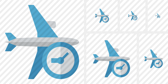 Airplane Horizontal Clock Icon