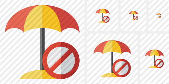 Beach Umbrella Block Icon