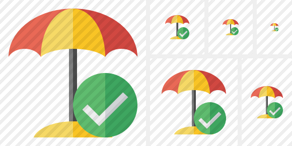 Beach Umbrella Ok Icon