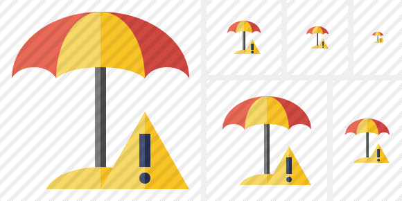 Beach Umbrella Warning Icon