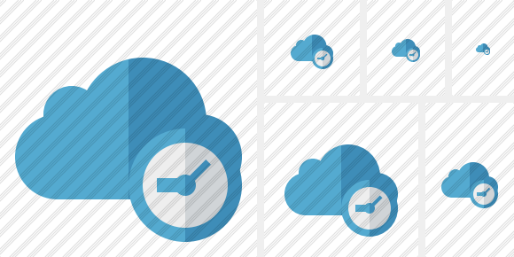 Cloud Blue Clock Icon