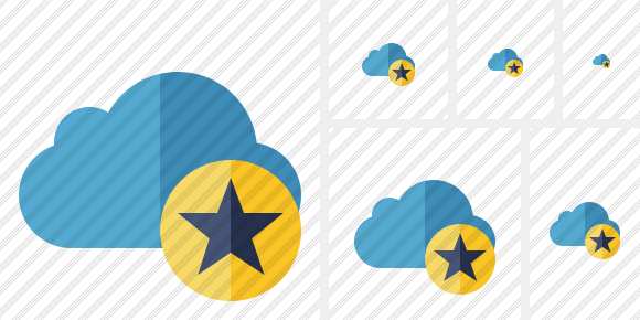 Cloud Blue Star Icon