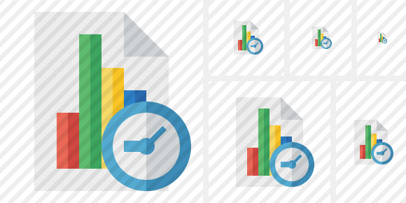 Icone Document Chart Clock