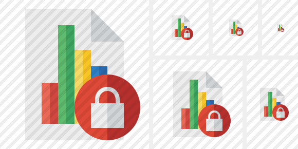 Icone Document Chart Lock