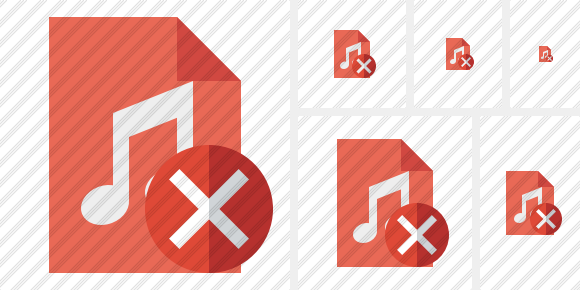 File Music Cancel Icon