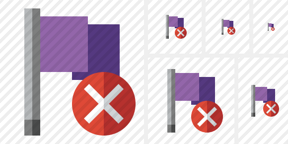 Flag Purple Cancel Icon